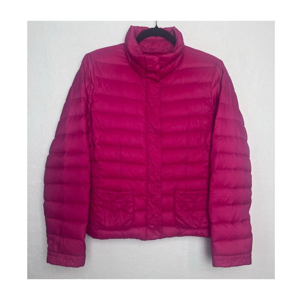 Lands End Women's Puffer Feather Down Full Zip Jackets Pockets Packable Size S